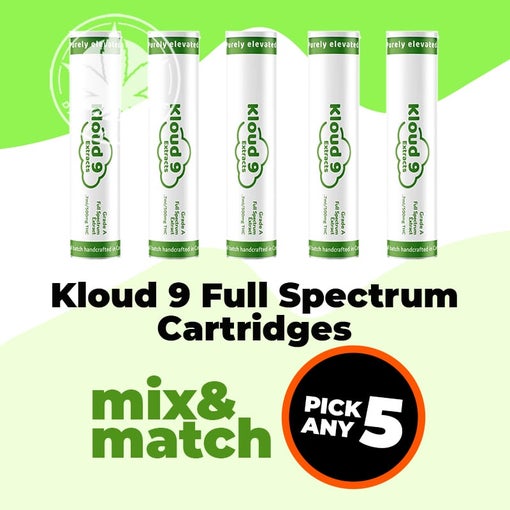 5 Pack Kloud 9 Full Spectrum Cartridges - Mix and Match